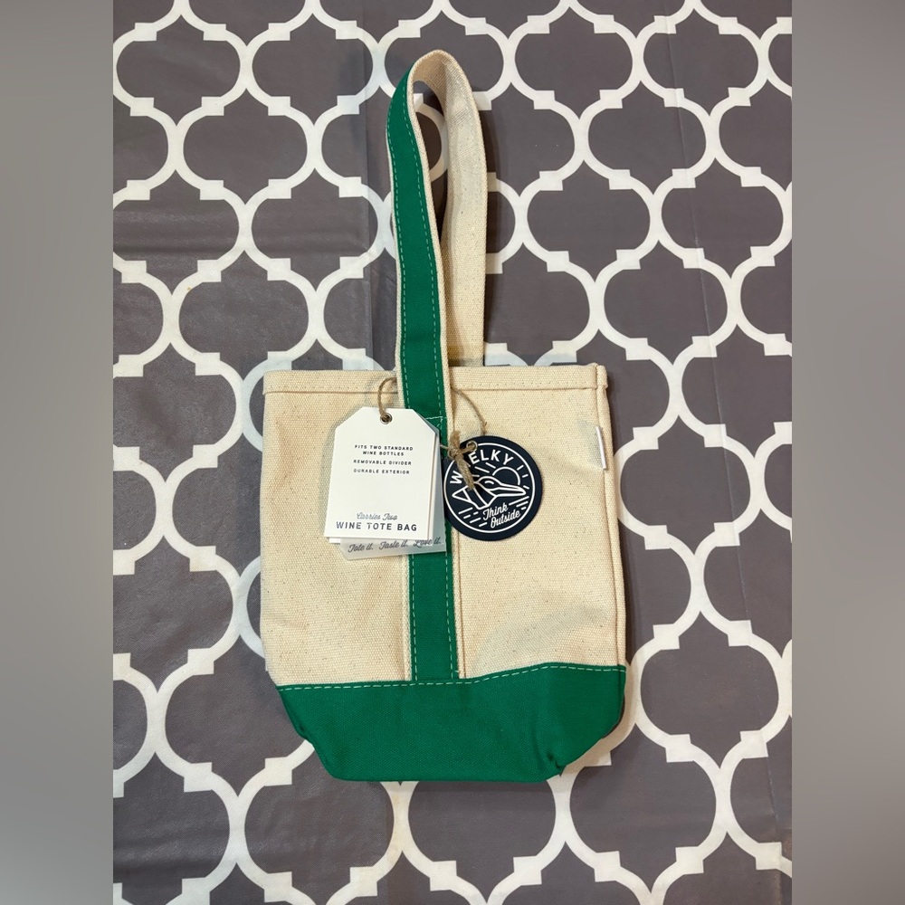 WHELKY Wine Kelly green Canvas Tote Bag NWT